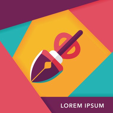 Evde beslenen hayvan köpek poo ekipman düz simgesi uzun gölge, eps10 ile al