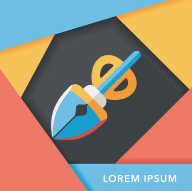 Evde beslenen hayvan köpek poo ekipman düz simgesi uzun gölge, eps10 ile al