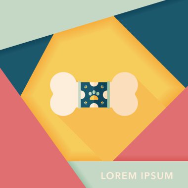 Uzun Gölge, eps10 ile evde beslenen hayvan kemik düz simgesi