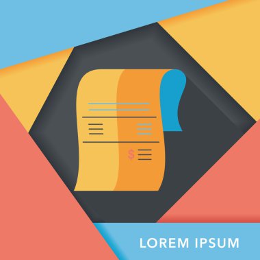 Uzun Gölge, eps10 ile alışveriş kredi kartı fatura düz simgesi