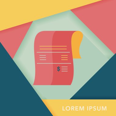 Uzun Gölge, eps10 ile alışveriş kredi kartı fatura düz simgesi