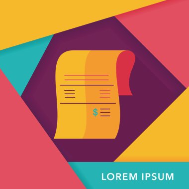 Uzun Gölge, eps10 ile alışveriş kredi kartı fatura düz simgesi