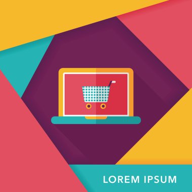 Uzun gölgeli online alışveriş simgesi, eps10