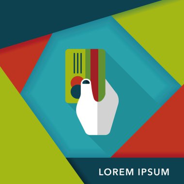 Uzun Gölge, eps10 ile alışveriş kredi kartı düz simgesi