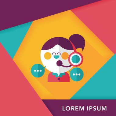 müşteri telefon hizmeti düz simgesi ile uzun gölge, eps10