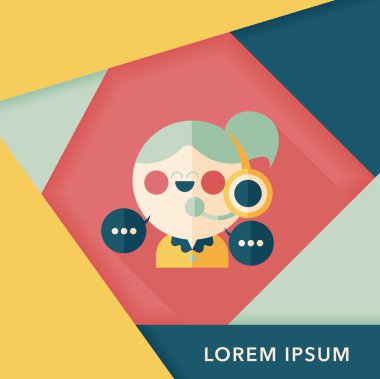 müşteri telefon hizmeti düz simgesi ile uzun gölge, eps10