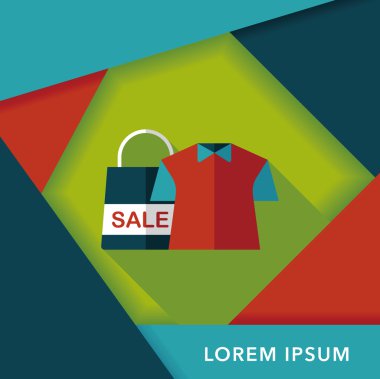 alışveriş giyim uzun gölge, eps10 düz simgesiyle