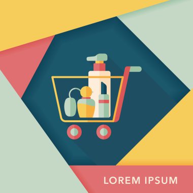 parfüm ve ruj düz simgesi uzun gölge, eps10 ile alışveriş