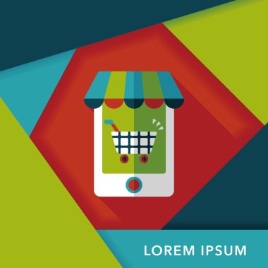Uzun Gölge, eps10 ile alışveriş mağazası düz simgesi