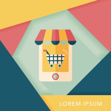 Uzun Gölge, eps10 ile alışveriş mağazası düz simgesi