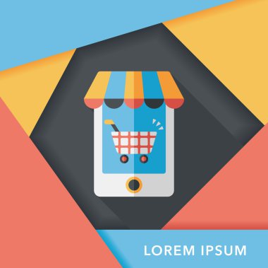 Uzun Gölge, eps10 ile alışveriş mağazası düz simgesi