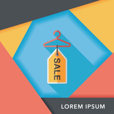 alışveriş elbise askısı uzun gölge, eps10 düz simgesiyle