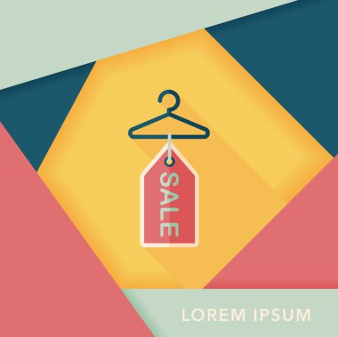 alışveriş elbise askısı uzun gölge, eps10 düz simgesiyle