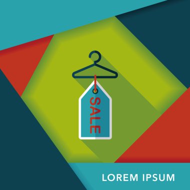 alışveriş elbise askısı uzun gölge, eps10 düz simgesiyle