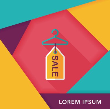 alışveriş elbise askısı uzun gölge, eps10 düz simgesiyle