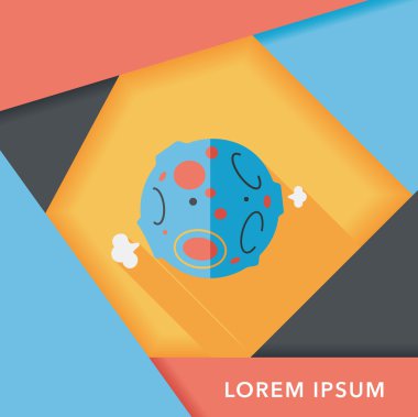 Uzun Gölge, eps10 ile alan gezegen düz simgesi