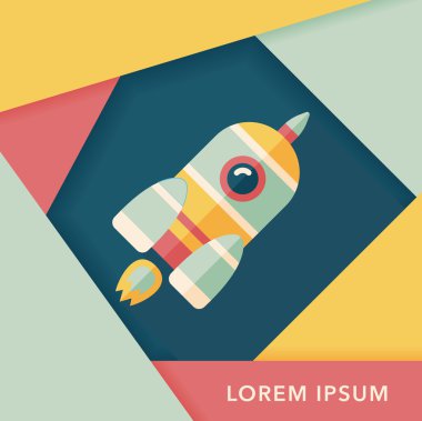 Uzun Gölge, eps10 ile alan roket düz simgesi