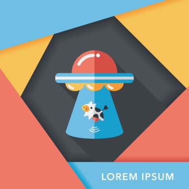 Uzun Gölge, eps10 ile uzay Ufo düz simgesi