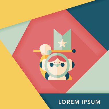 Uzun Gölge, eps10 ile uzay astronot düz simgesi