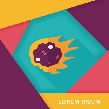 Uzun Gölge, eps10 ile alan göktaşı düz simgesi