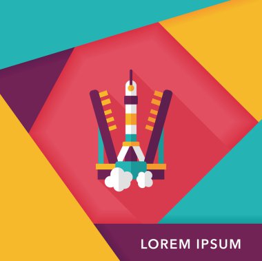 Uzun Gölge, eps10 ile alan roket düz simgesi