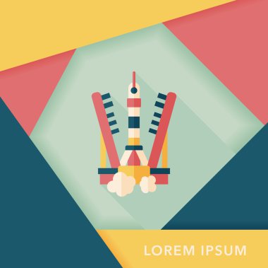 Uzun Gölge, eps10 ile alan roket düz simgesi