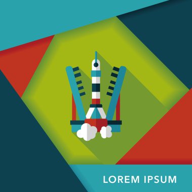 Uzun Gölge, eps10 ile alan roket düz simgesi