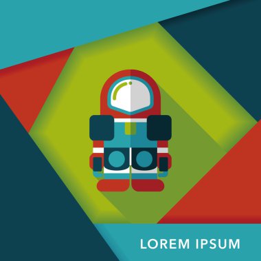 Uzun Gölge, eps10 ile uzay astronot düz simgesi