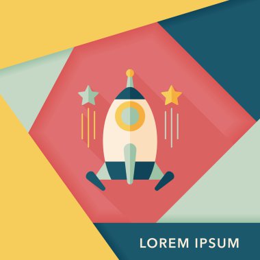 Uzun Gölge, eps10 ile alan roket düz simgesi