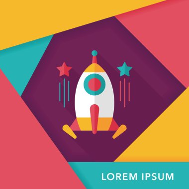 Uzun Gölge, eps10 ile alan roket düz simgesi