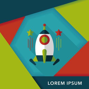 Uzun Gölge, eps10 ile alan roket düz simgesi