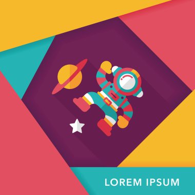 Uzun Gölge, eps10 ile uzay astronot düz simgesi