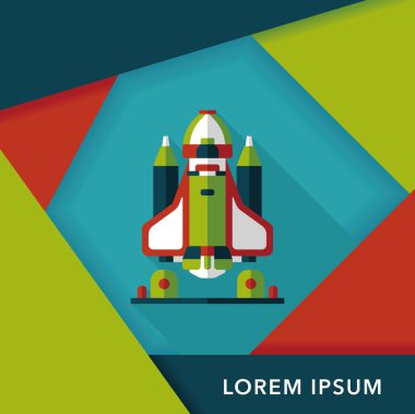 Uzun Gölge, eps10 ile alan roket düz simgesi