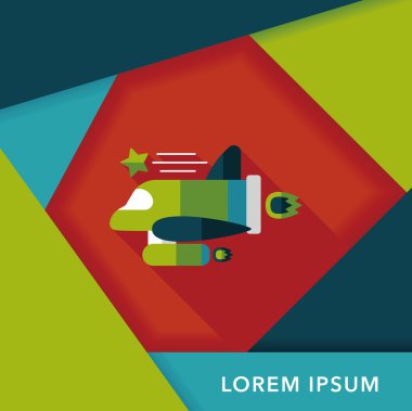 Uzay gemisi ile uzun gölge, eps10 düz simgesi