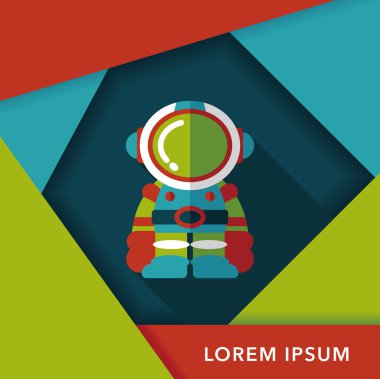 Uzun Gölge, eps10 ile uzay astronot düz simgesi