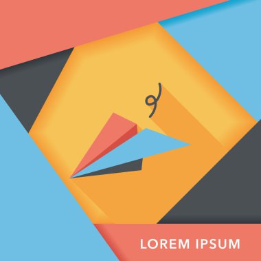 Kağıt Uçak düz simgesi ile uzun gölge