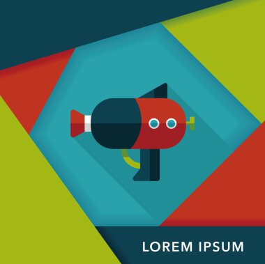 su tabancası ile uzun gölge düz simgesi