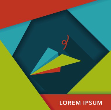 Kağıt Uçak düz simgesi ile uzun gölge