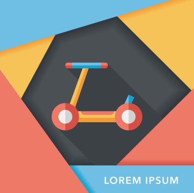 Scooter uzun gölge düz simgesi