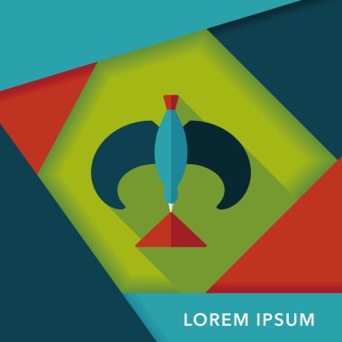 kuş düz simgesi uzun gölge ile Dengeleme