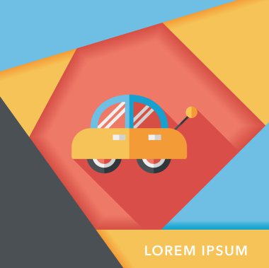oyuncak araba uzun gölge düz simgesiyle