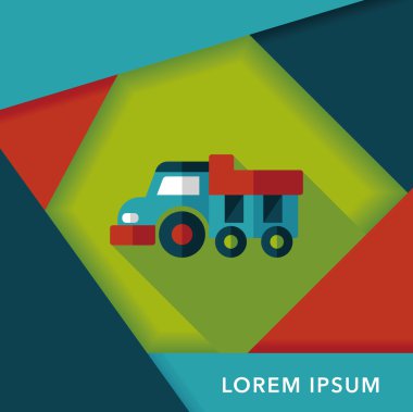 damperli kamyon uzun gölge, eps10 düz simgesi