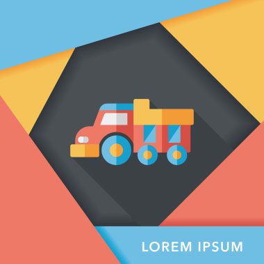 damperli kamyon uzun gölge, eps10 düz simgesi