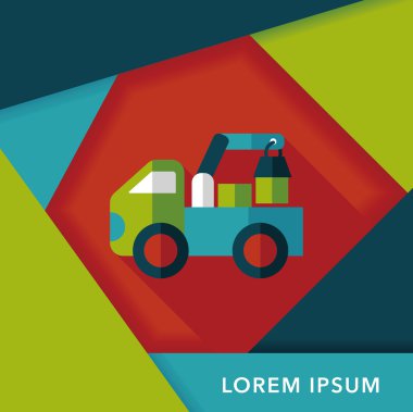 kamyon uzun gölge, eps10 düz simgesi