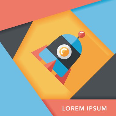 Uzun Gölge, eps10 roket düz simgesi