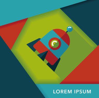 Uzun Gölge, eps10 roket düz simgesi