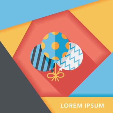 Balonlar düz simgesi ile uzun gölge, eps10