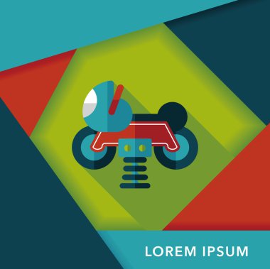 Bahçesi oyuncak uzun gölge ile'deki motor düz simgesi