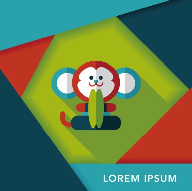 Uzun Gölge, eps10 ile maymun oyuncak düz simgesi