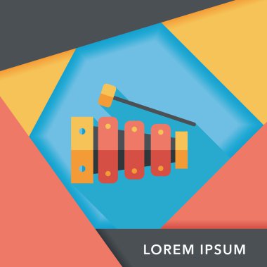 Uzun Gölge, eps10 ksilofon düz simgesi